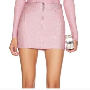 NWT NBD Talya Metallic Coated Low Rise Mini in Pink